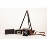 ALDIS UNO LUKOS III VEST POCKET CAMERA, together with a FRANKA SOLIDA II ROLL FILM CAMERA, in