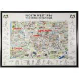 *?THE BRITISH OLYMPICS NORTH WEST BID, 1996?, COLOUR POSTER, 25? x 35? (63.5cm x 89cm), framed and