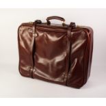 GOLDPFEIL, GERMAN, HANDMADE BROWN SOFT LEATHER SUITCASE with twin combination locks, leather