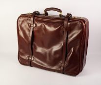 GOLDPFEIL, GERMAN, HANDMADE BROWN SOFT LEATHER SUITCASE with twin combination locks, leather