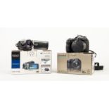FUJIFILM S4080 FINEPIX DIGITAL CAMERA, together with a SONY HDR-CX190E DIGITAL CAMCORDER, both in