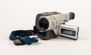 SONY DIGITAL HANDYCAM DCR-TRV120E VIDEO CAMERA RECORDER, with battery charger and accessories, in