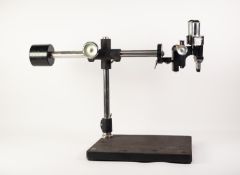N.P.L. STEREO MICROSCOPE with rack and pinion focusing to the black finished stereo head, with one