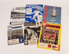 SIX MANCHESTER UNITED AWAY PROGRAMMES, v Bristol Rovers 3rd round League Cup 1972/73, v Bradford