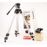 TWO MANFROTTO CAMERA TRIPODS, ?Compact Advanced?, in box with soft case, and Art 144, together