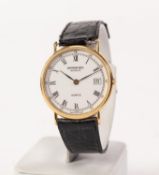 GENT'S RAYMOND WEIL, GENEVE, 18K GOLD PLATED WRISTWATCH with quartz movement, circular white roman