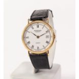 GENT'S RAYMOND WEIL, GENEVE, 18K GOLD PLATED WRISTWATCH with quartz movement, circular white roman