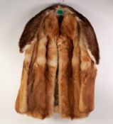 LADY'S SHADED LIGHT BROWN FOX FUR JACKET, the shawl collar with short reveres, single breasted