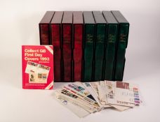 Eight Kestrel loose leaf ring binders containing a SELECTION OF 1980's/90's FIRST DAY COVERS in slip