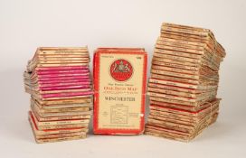 FORTY NINE VINTAGE ?NEW POPULAR EDITION ONE-INCH? ORDNANCE SURVEY FOLDING MAPS OF ENGLAND AND WALES,