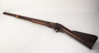 HEAVY LARGE GAUGE 19th CENTURY PERCUSSION ACTION RIFLE, half stocked with, probably original,