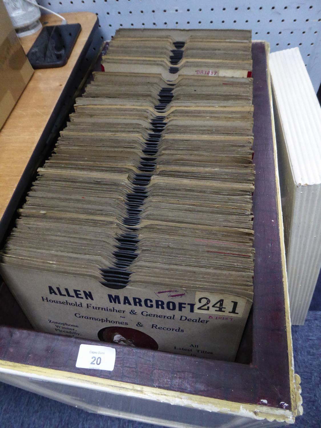 VINYL RECORDS JAZZ. A large selection of 78rpm records housed in a homemade wooden storage unit, - Image 2 of 2