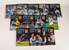 TWELVE MANCHESTER CITY HOME PROGRAMMES - SEASON 2015/16 TO INCLUDE; Arsenal, Spurs, Liverpool (12)
