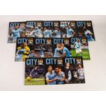 TWELVE MANCHESTER CITY HOME PROGRAMMES - SEASON 2015/16 TO INCLUDE; Arsenal, Spurs, Liverpool (12)