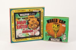 A WALTON 8mm WORLD CUP FINAL 1966 FILM, in original card box, also WALTON 8mm FILM 'Man Eater of