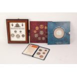 FOLDER WITH 9 ENCAPSULATED PRE-DECIMAL COINS, VARIOUS DATES, a farthing to half crown, in slip