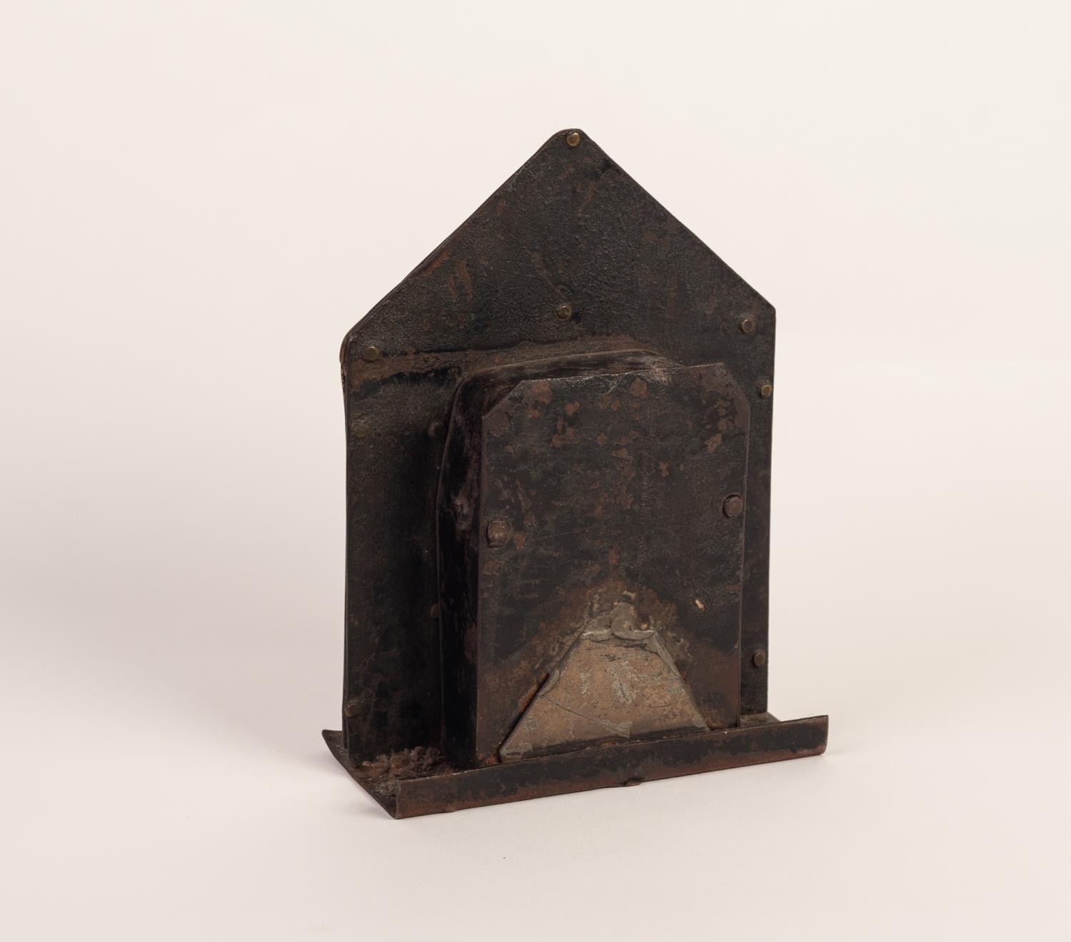 LATE 19th/EARLY 20th CENTURY CAST BRASS AND PLATE METAL MONEY BANK in the form of a bank building - Image 2 of 2