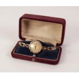 9ct GOLD CASED LADY'S WRIST WATCH, on expandable 9ct gold bracelet, hallmarked Birmingham 1924, 19.