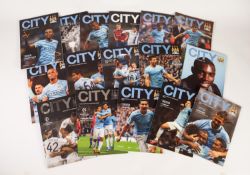 SIXTEEN MANCHESTER CITY HOME PROGRAMMES - SEASON 2013-14 to include; Manchester United, Bayern
