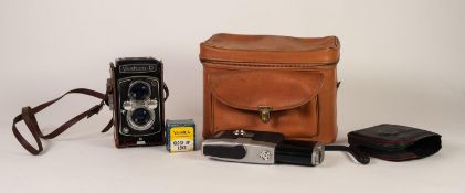 YASHICA-D TLR ROLL FILM CAMERA, in brown leather case, supplied in a soft case with YASHICA CLOSE-UP