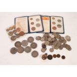 SMALL SELECTION ON COINAGE including a number of George VI and a few earlier SILVER FLORINS and