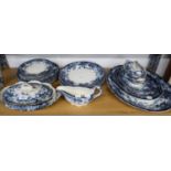 KEELING AND CO., VICTORIAN POTTERY 'CHATSWORTH' PATTERN DINNER SERVICE FOR SIX PERSONS, WITH THREE