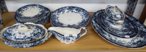 KEELING AND CO., VICTORIAN POTTERY 'CHATSWORTH' PATTERN DINNER SERVICE FOR SIX PERSONS, WITH THREE