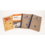 RILEY 'ONE-POINT-FIVE' DRIVER'S HANDBOOK, third and sixth editions, a RILEY 'ONE-POINT-FIVE' SALOONS