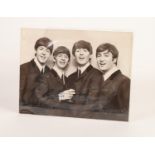 BLACK AND WHITE GROUP PHOTOGRAPHIC IMAGE OF THE BEATLES, half-length study with Ringo Starr
