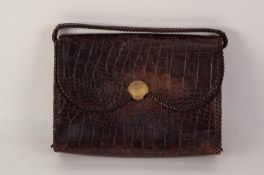 PRE-WAR CROCODILE SKIN HANDBAG