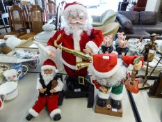 THREE MUSICAL/DANCING FATHER CHRISTMAS'S