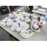 A GOOD SELECTION OF MAINLY TEA WARES TO INCLUDE; EXAMPLES OF 'ROYAL ALBERT', 'COLCLOUGH', 'ALFRED