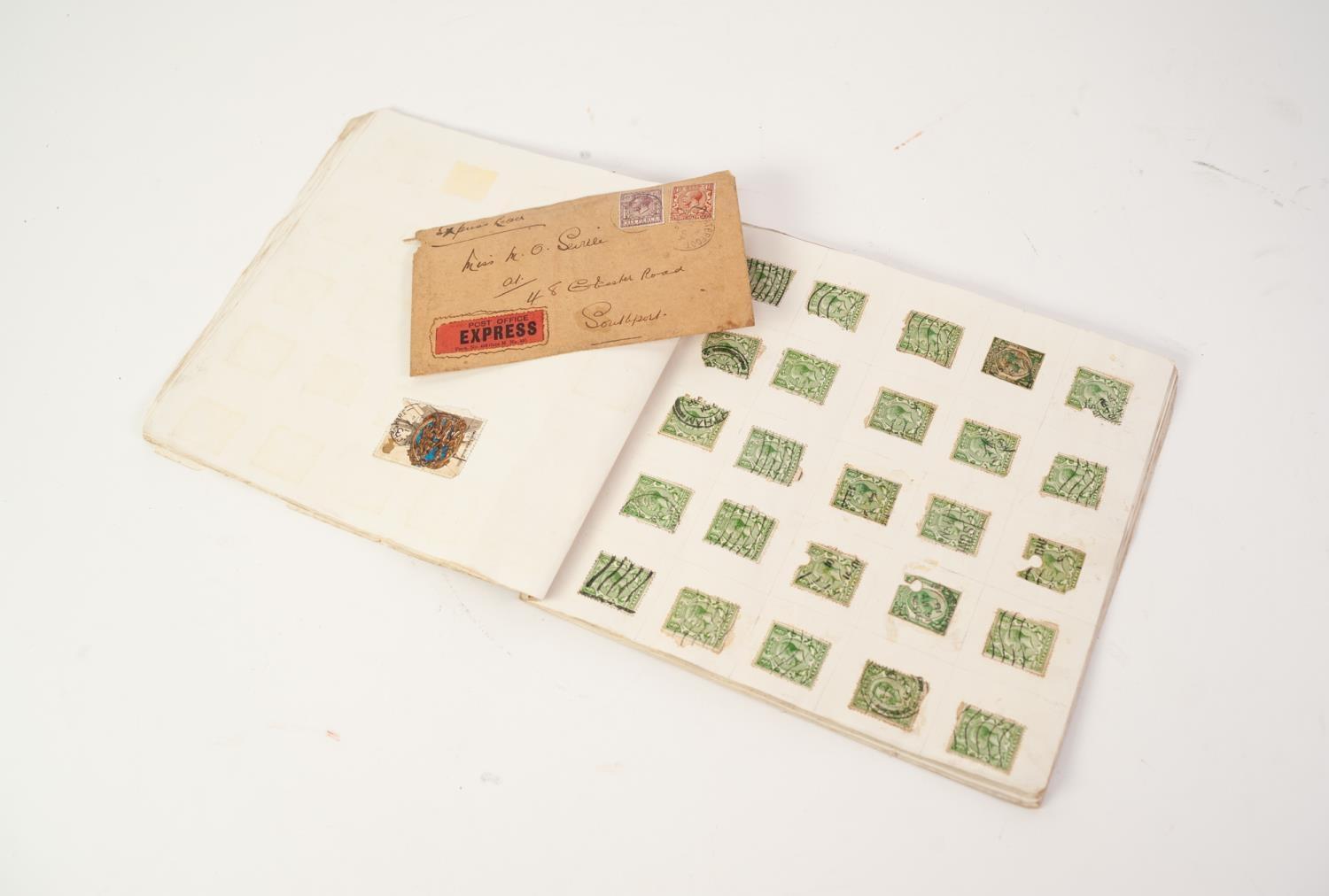 HOME-MADE ALBUM CONTAINING STAMPS OF GREAT BRITAIN