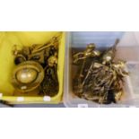 LARGE QUANTITY OF BRASSWARES TO INCLUDE; ANIMAL FIGURES, PLAQUES, GLOBE, URNS ETC...