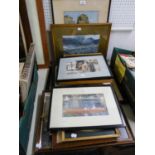 A COLOUR PRINT REPRODUCTION, BOY WITH HANDS IN POCKETS BY THE SEA, VARIOUS SMALL PRINTS AND A