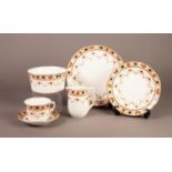 A VICTORIAN 12 PIECE PORCELAIN PART DESSERT SERVICE OF 11 PLATES AND A SINGLE PEDESTAL COMPORT,