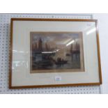 A COLOURED MEZZOTINT ENGRAVING, ?MORNING COAST, BRITTANY?, SIGNED AND A BLACK AND WHITE