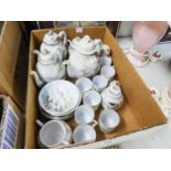 *JAPANESE EGGSHELL CHINA COFFEE/TEA WARES VARIOUS, HAND PAINTED WITH LANDSCAPES AND CRANES IN