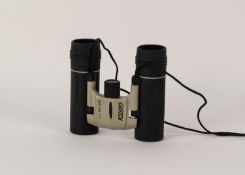 PAIR OF JESSOPS COMPACT FOLD DOWN BINOCULARS, 8 x 21mm 7.2, grey metal with black rubber casing,