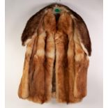 LADY'S SHADED LIGHT BROWN FOX FUR JACKET, the shawl collar with short reveres, single breasted