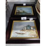 A PAIR OF SMALL GREEK OIL PAINTINGS