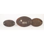 EARLY TWENTIETH CENTURY CAST IRON OVAL LOCOMOTIVE WORKS PLATE 'Markham and Co., Ltd, makers