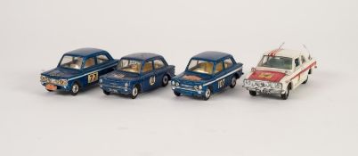 CORGI TOYS HILLMAN IMP - MONTE CARLO RALLY 1966 racing number 107 model No. 328, metallic blue,