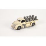 CHAD VALLEY (WEE-KIN) SPRING DRIVEN DIE CAST METAL MILK DELIVERY LORRY, cream with EIGHT DIE CAST