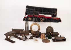 SELECTION OF LARGE SCALE LIVE STEAM MODEL LOCOMOTIVE PARTS, including brass castings, pair of
