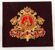 PROBABLY PRINTED AND HAND PAINTED ARMORIAL DEVISE OF LONDON MIDLAND AND SCOTTISH RAILWAY COMPANY