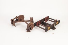 SCRATCH BUILT 5" GAUGE TWIN BOGIE RIDE ON PASSENGER/DRIVERS SIT ON UNIT,  the hardwood flat bed with