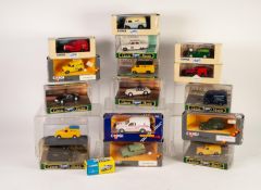 SEVENTEEN 'CORGI CLASSICS' MINT AND BOXED MAINLY VANS AND VINTAGE CARS, in window boxes, some with