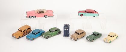 * SEVEN, CIRCA 1950s/1960s DINKY TOYS DIE CAST CARS (in playworn-to-fair condition), to include