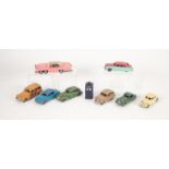 * SEVEN, CIRCA 1950s/1960s DINKY TOYS DIE CAST CARS (in playworn-to-fair condition), to include